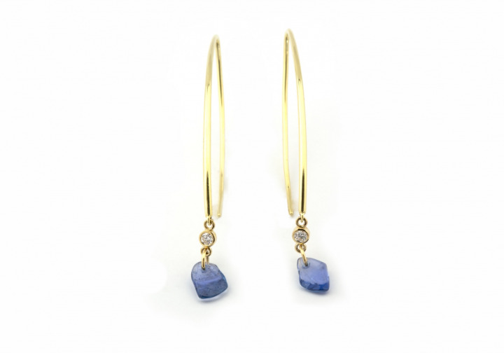 14k Tumbled Yogo Dangle Earrings