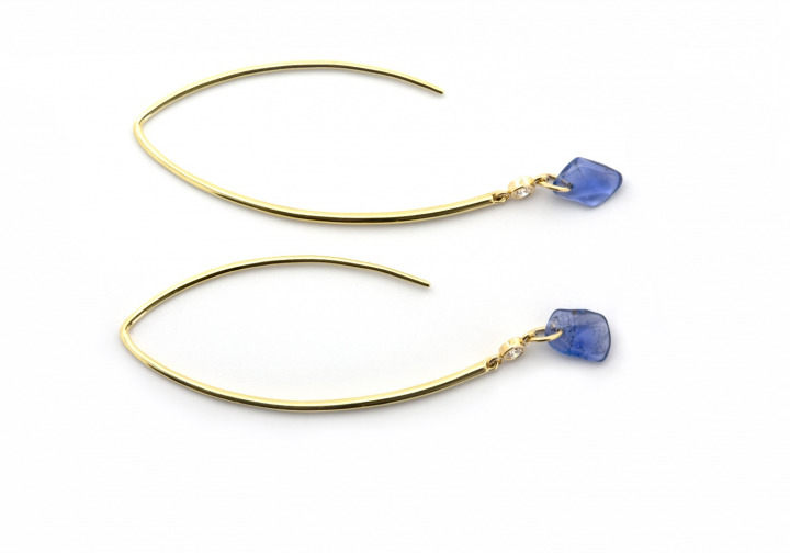 14k Tumbled Yogo Dangle Earrings