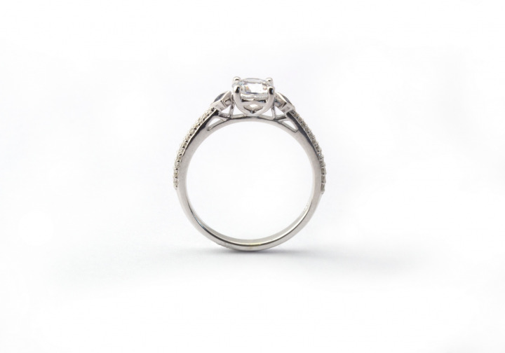 14K White Gold Yogo Sapphire Semi-Mount Ring