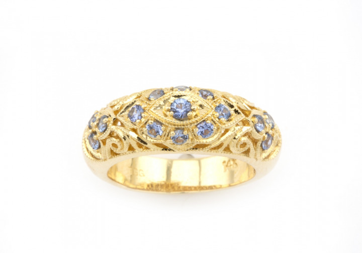 14k Yogo Filigree Ring