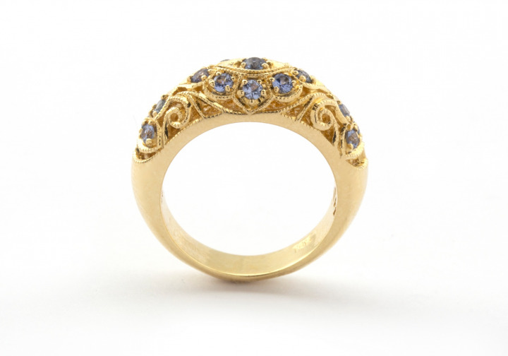 14k Yogo Filigree Ring