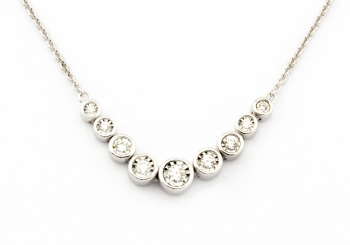 14k White Gold Diamond Necklace