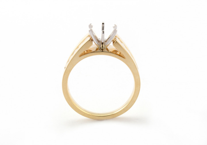 14k Two-Tone Semi-Mount Engagement Ring