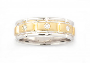 14k Two-Tone Diamond Wedding Band