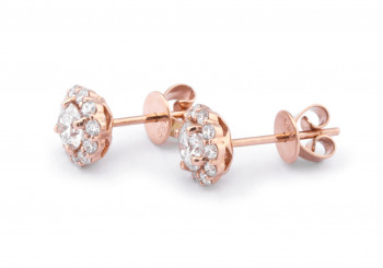 14k Diamond Cluster Studs