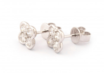 14k Diamond Cluster Studs 14k Diamond Cluster Studs