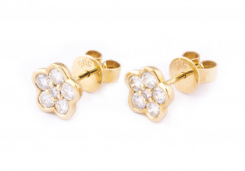 14k Diamond Cluster Studs 14k Diamond Cluster Studs