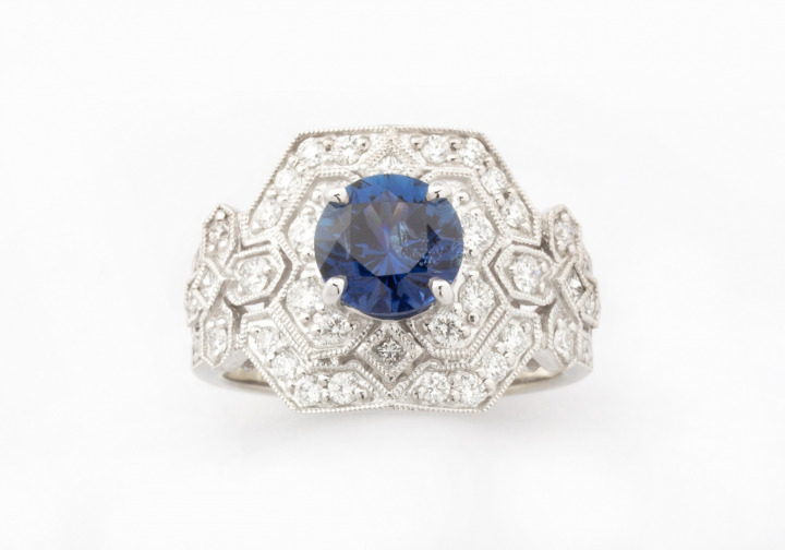 14k Vintage Yogo Sapphire Ring