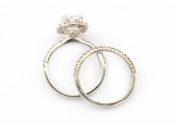 14k Diamond Semi-Mount Engagement Ring Set