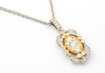 14k Two-Tone Diamond Pendant