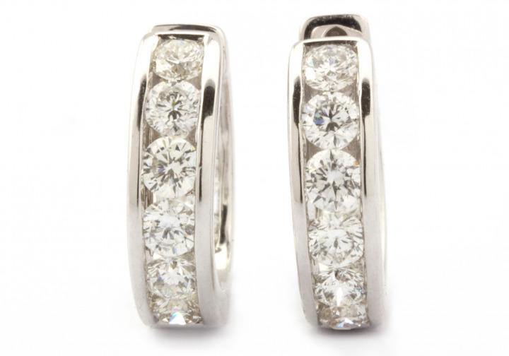 14k Diamond Hoop Earrings