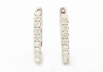 14k Diamond Huggie Earrings