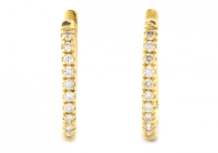 14k Diamond Huggie Earrings