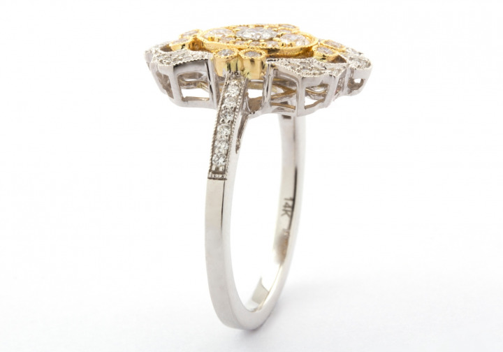 14k Two-Tone Diamond Ring
