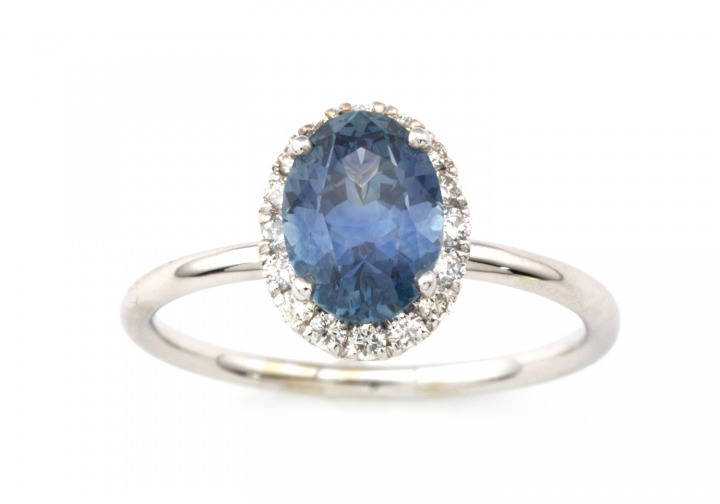 14k Fancy Montana Sapphire Ring