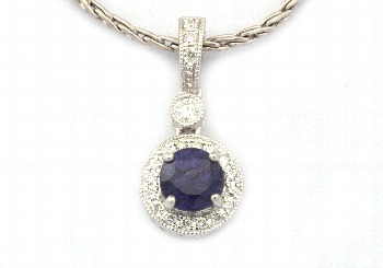 14k Yogo Sapphire Pendant
