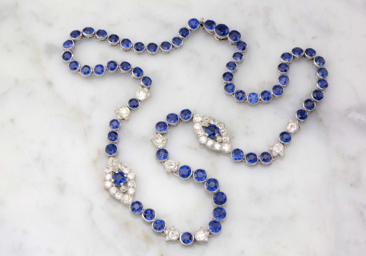 Antique on sale sapphire necklace