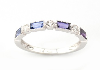 14k Yogo Sapphire & Diamond Band
