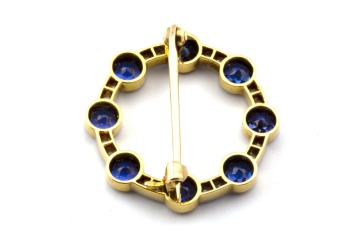 Vintage Yogo Sapphire and Diamond Brooch Vintage Yogo Sapphire and Diamond Brooch