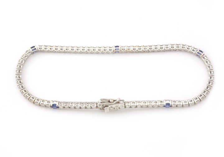 14k Yogo Sapphire and Diamond Bracelet