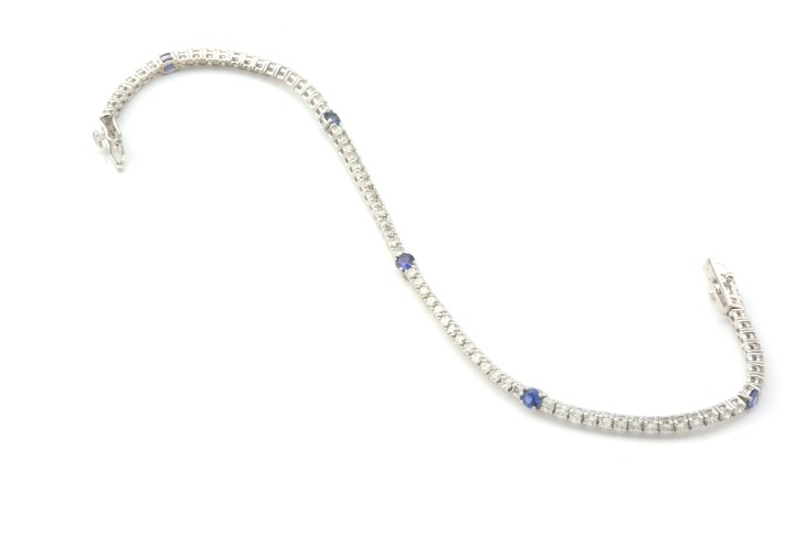 14k Yogo Sapphire and Diamond Bracelet