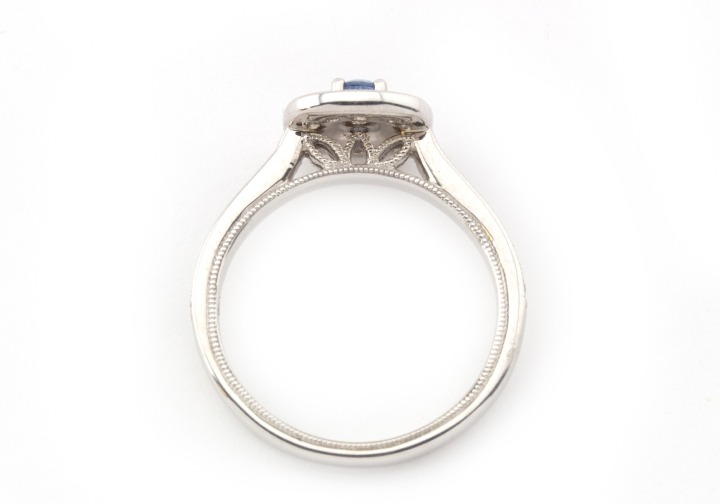 14k Yogo Sapphire and Diamond Ring