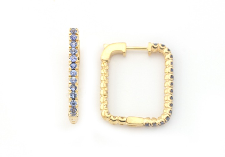 14K Gold Yogo and Diamond Earrings