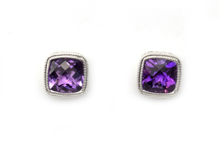 14k Amethyst Stud Earrings