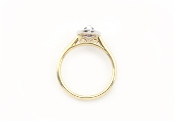 14k Yogo Sapphire and Diamond Marquise Ring