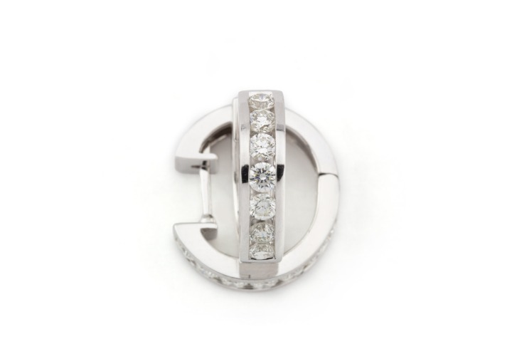 14k Diamond Huggie Hoops