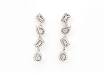 14k Diamond Drop Earrings