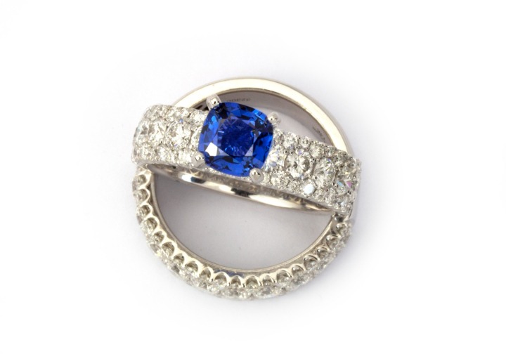 14k Yogo Sapphire Engagement set 