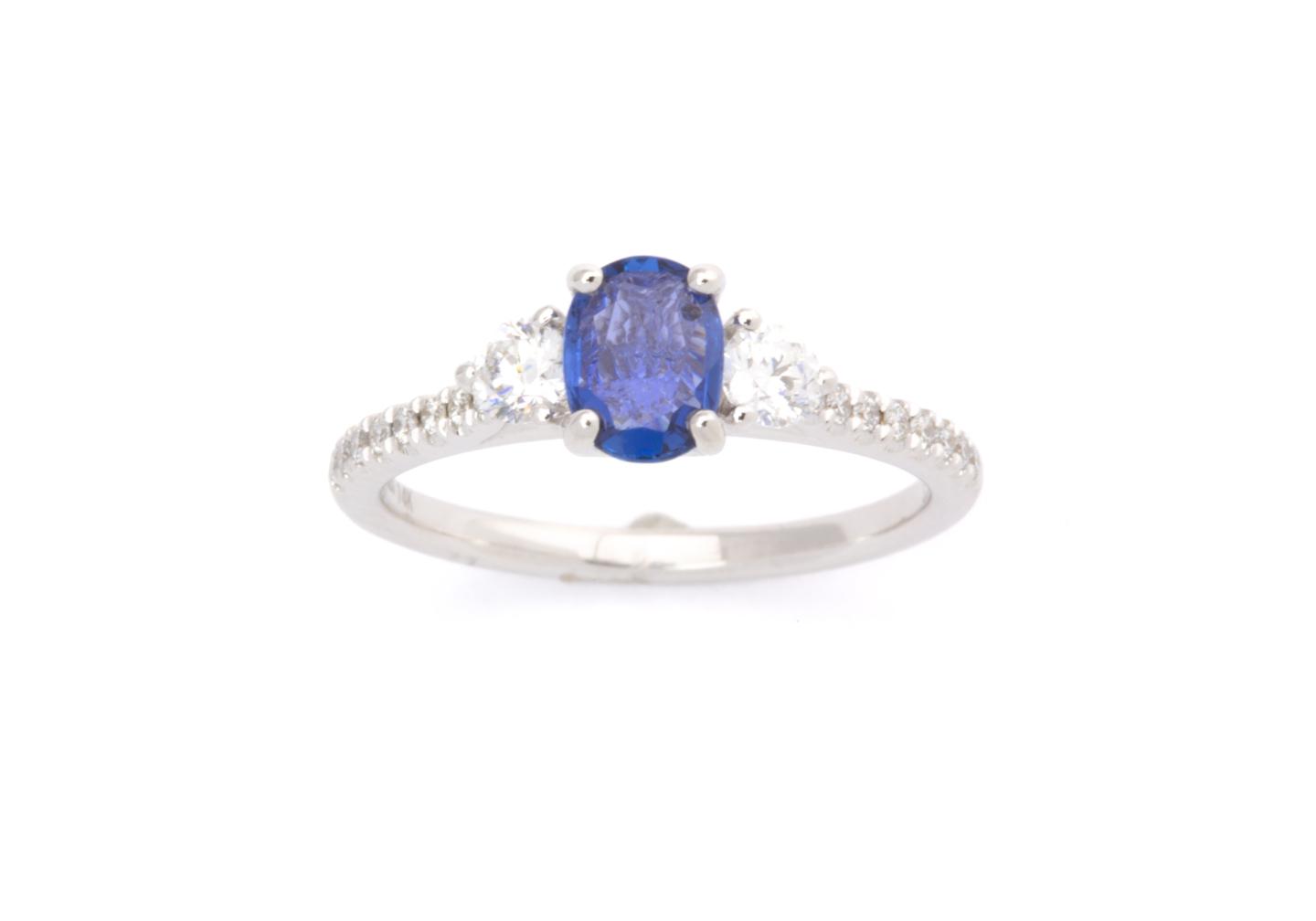 Yogo Sapphire and Diamond Ring