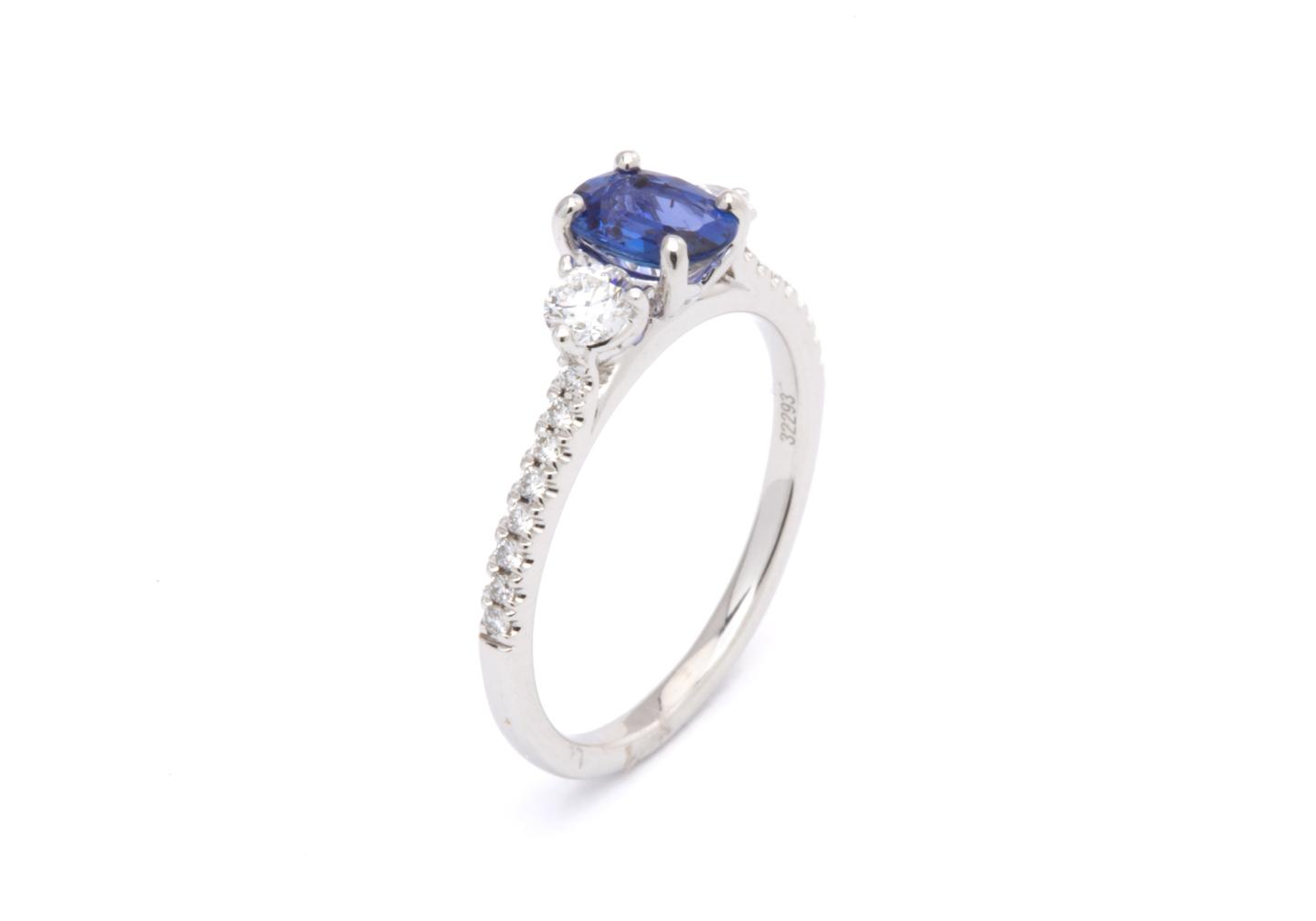 Yogo Sapphire and Diamond Ring