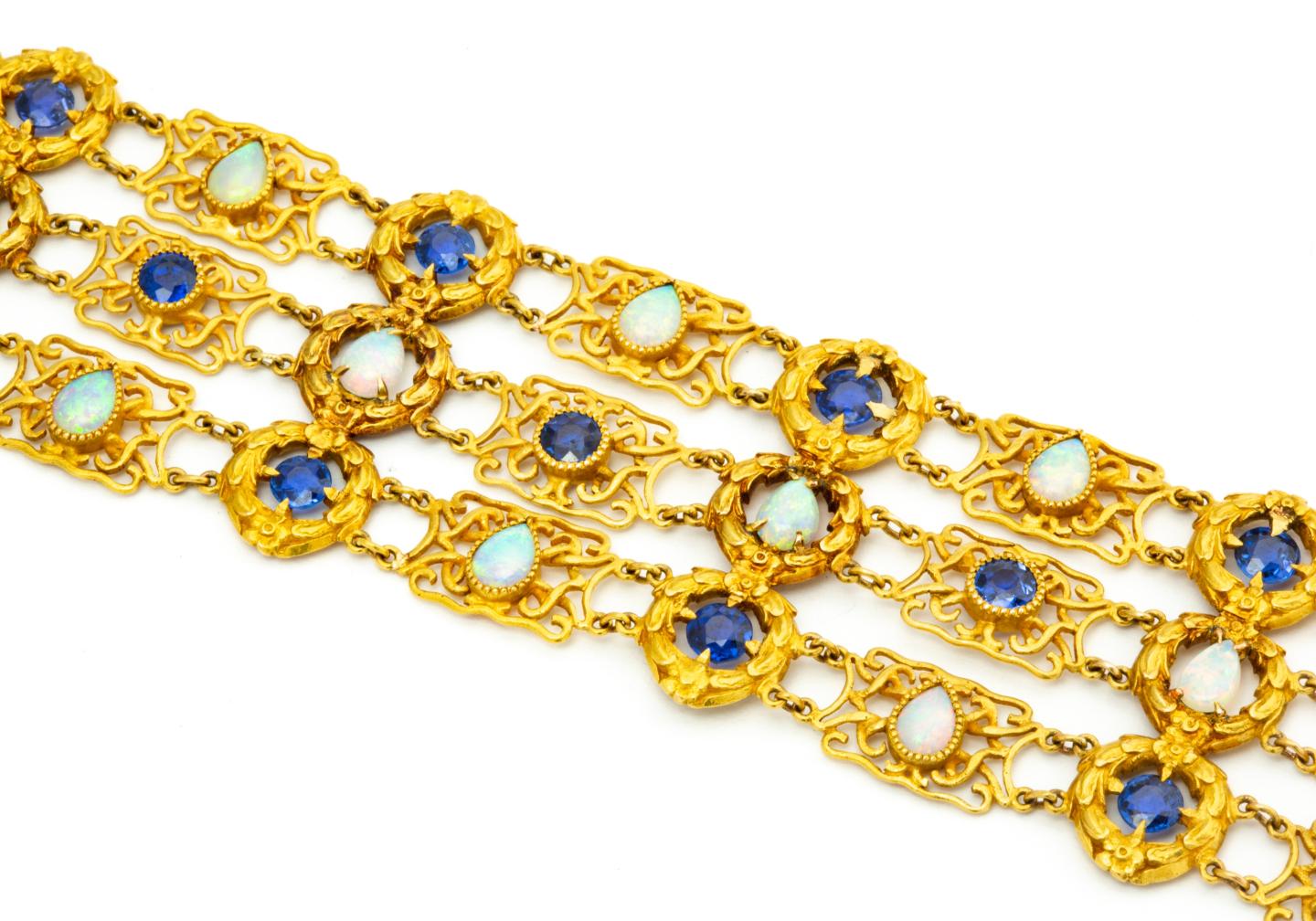 Vintage Yogo Sapphire and Opal Bracelet