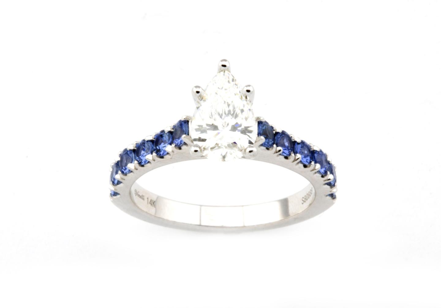 Diamond and Yogo Sapphire Engagement Ring