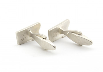 Sterling Silver Yogo Sapphire Cufflinks