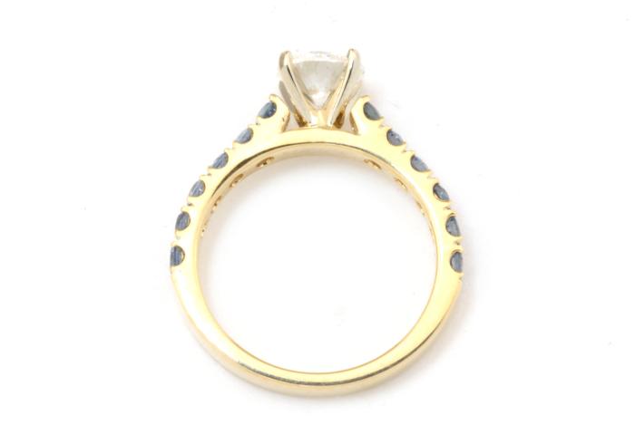 Diamond and Yogo Sapphire Engagement Ring