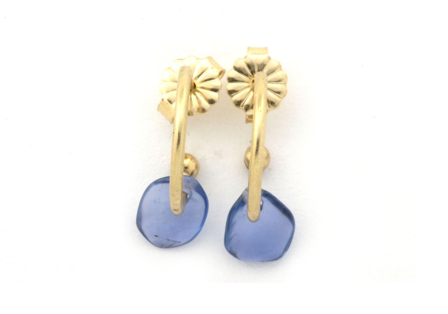 Rough Yogo Sapphire Hoops 