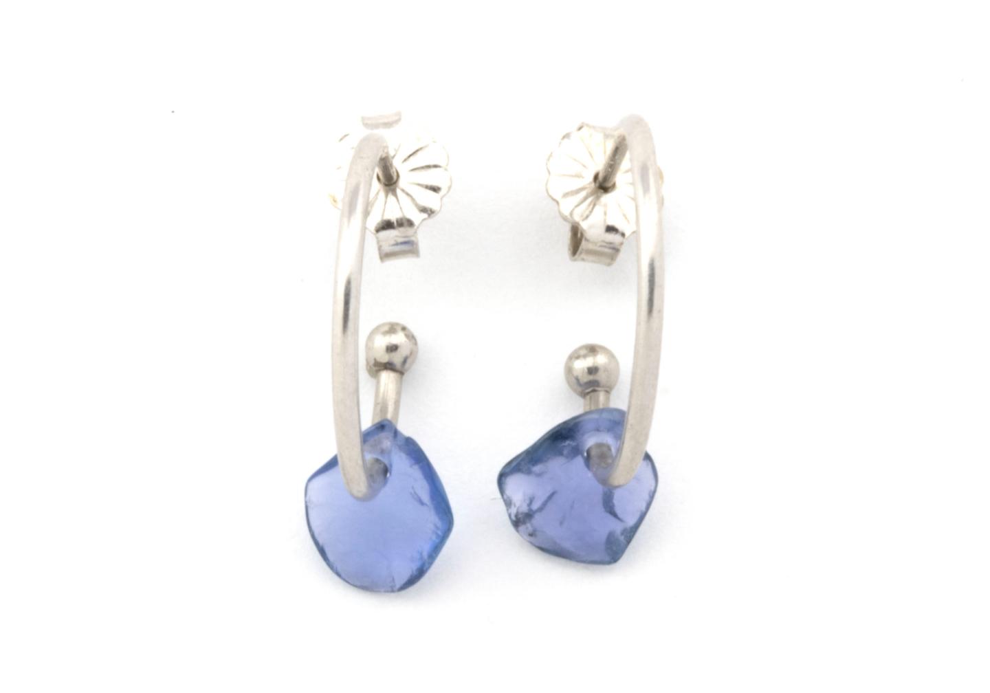 Rough Yogo Sapphire Hoops 