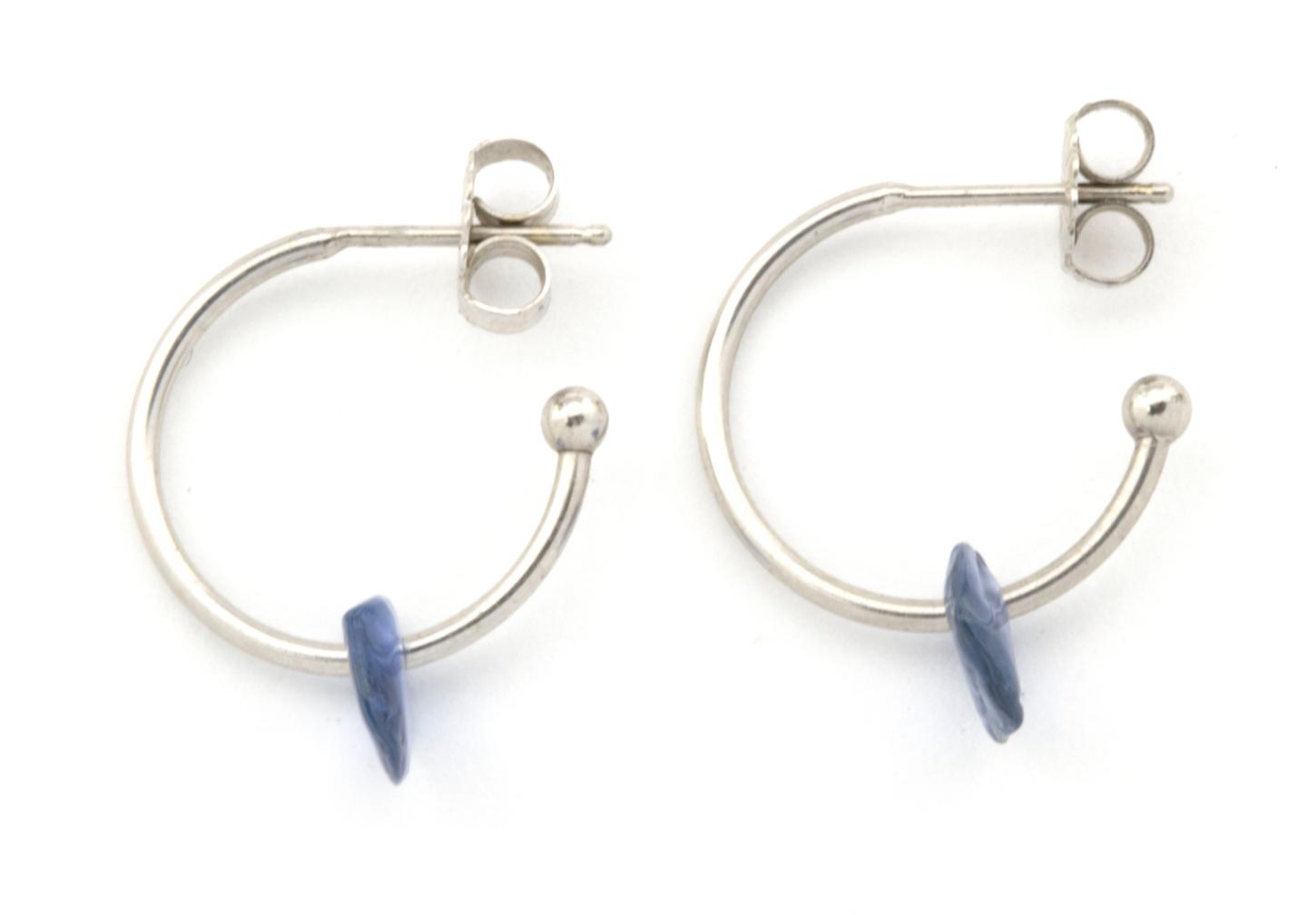 Rough Yogo Sapphire Hoops 