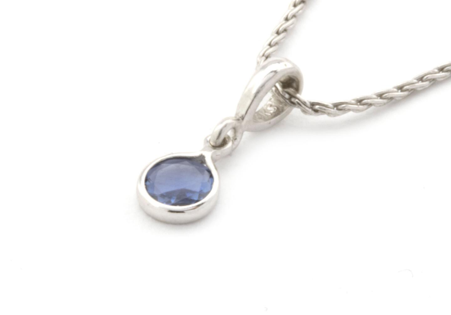 Yogo Sapphire Drop Pendant 