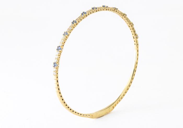 14k Yogo Sapphire Diamond Bracelet