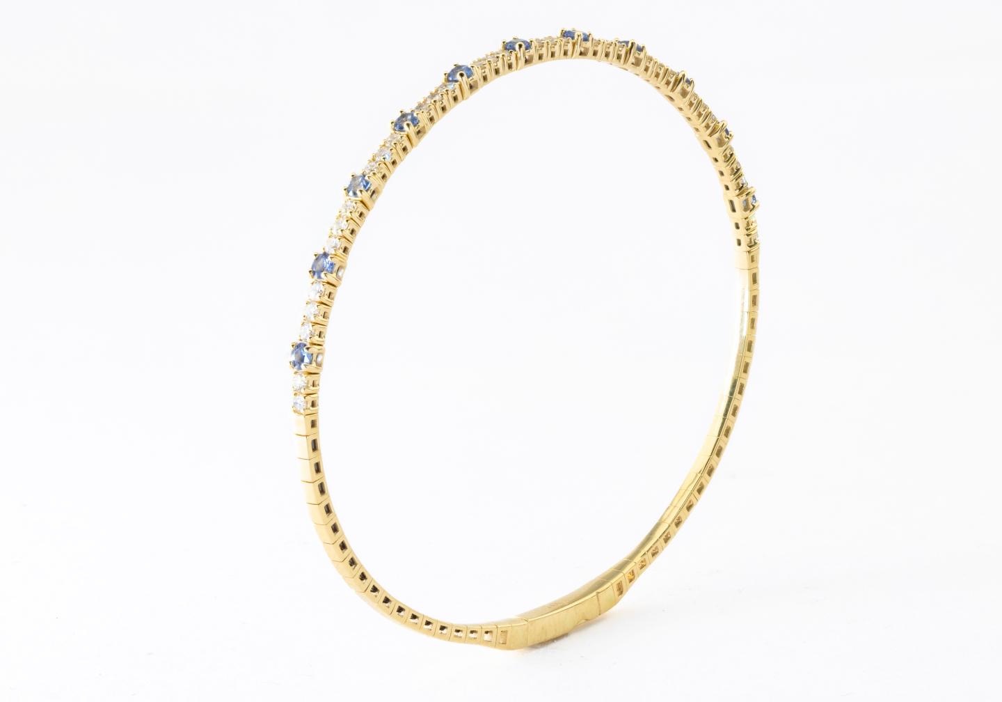 14k Yogo Sapphire Diamond Bracelet