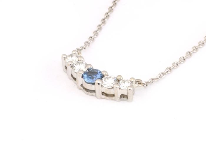 14k Yogo Sapphire and Diamond Necklace