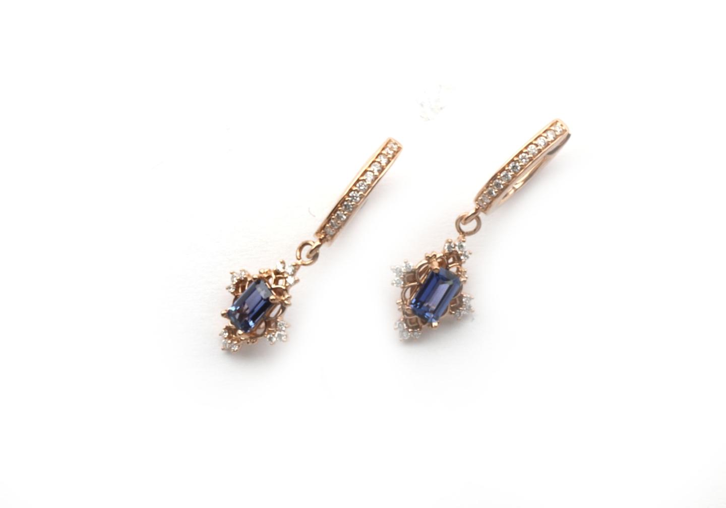 14k Yogo Sapphire and Diamond Necklace