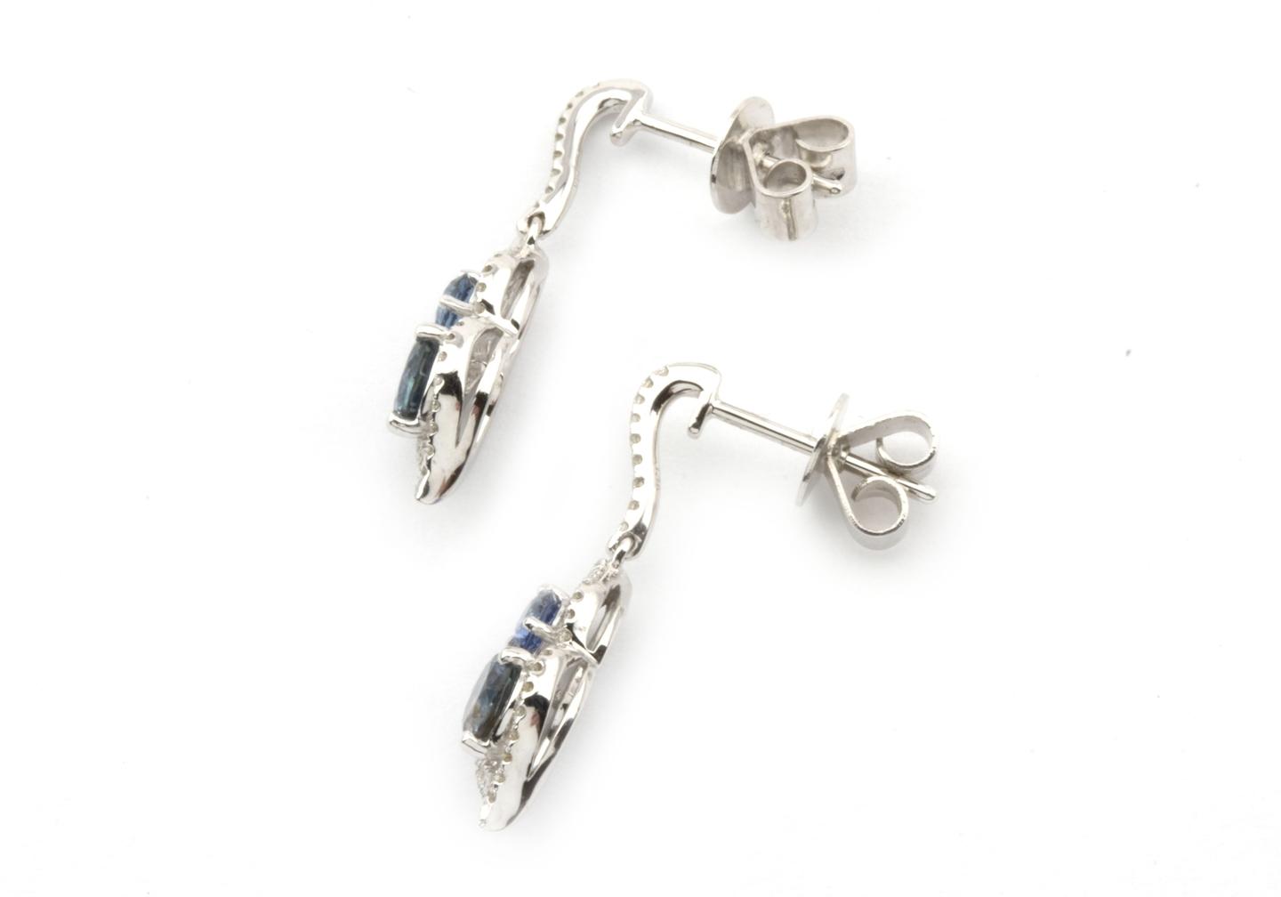 Yogo and Fancy Montana Sapphire Dangle Earrings