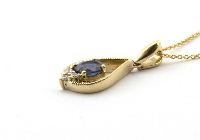 14K Yogo Sapphire and Diamond
