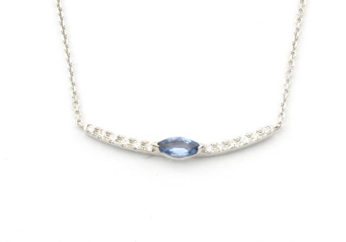 14k Yogo Sapphire and Diamond Necklace