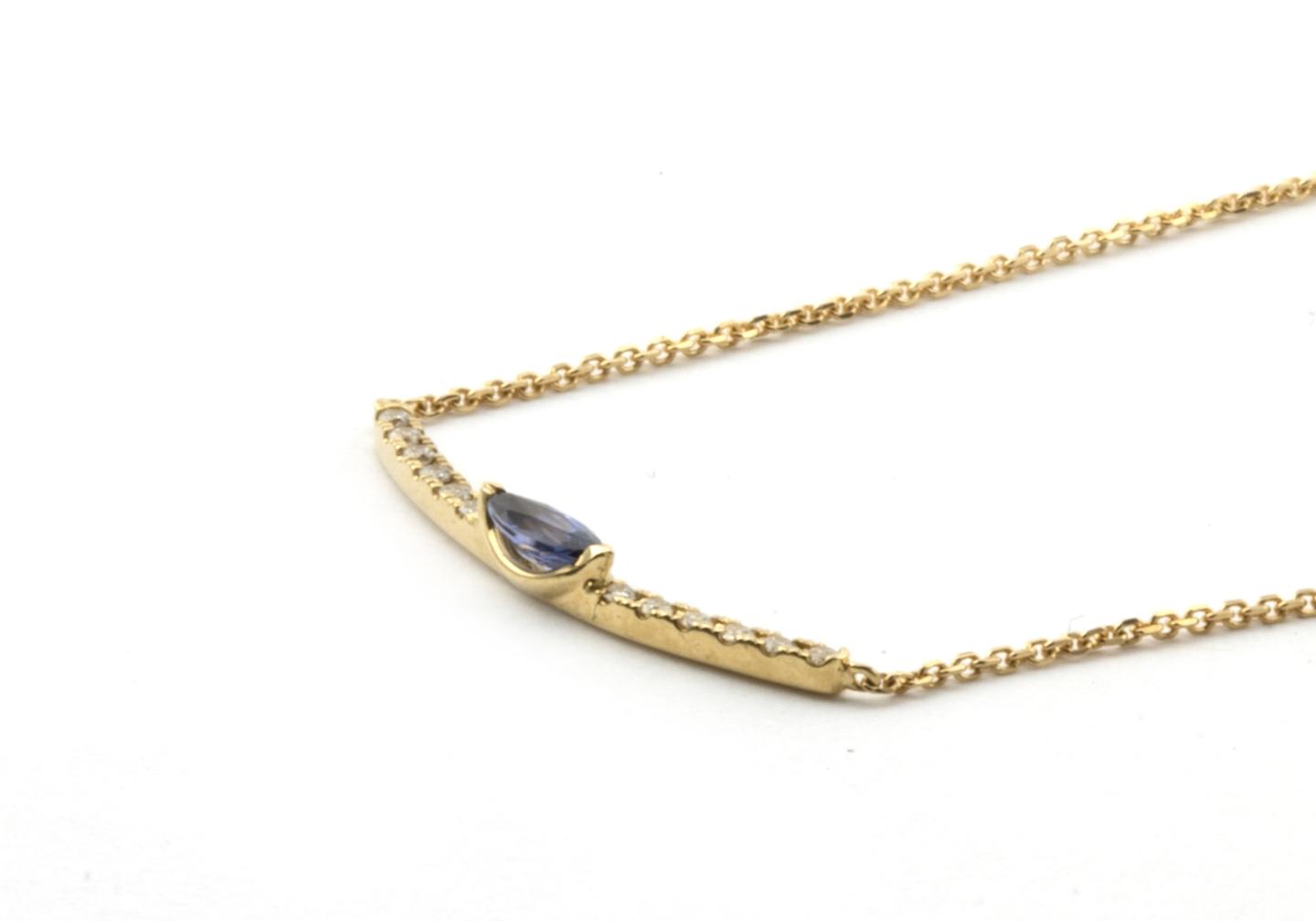 14k Yogo Sapphire and Diamond Necklace